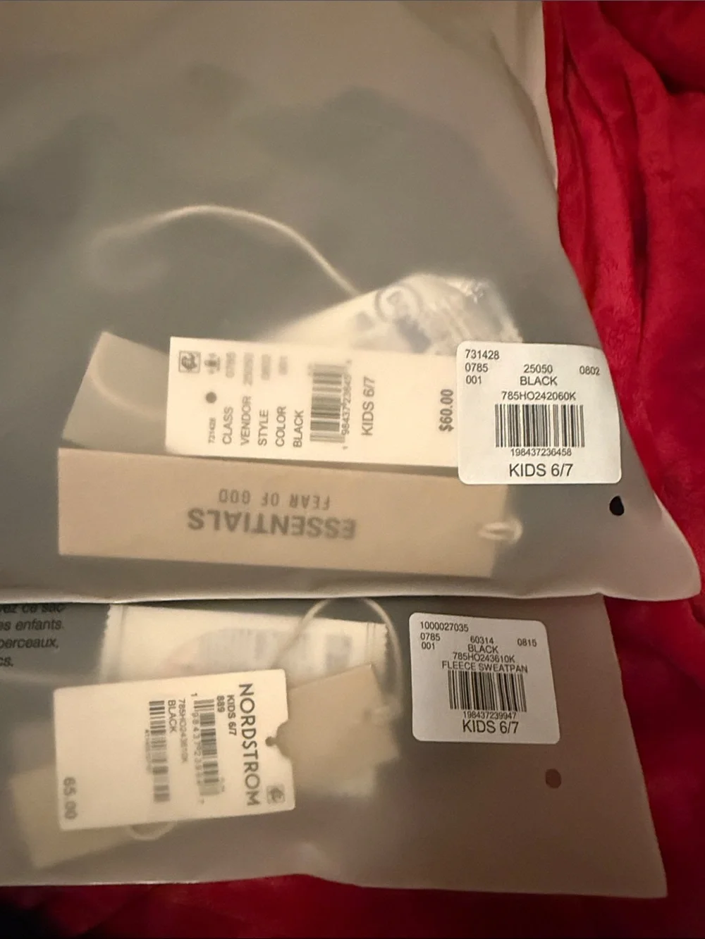 Essentials Kids Shoes White and Black Packaging